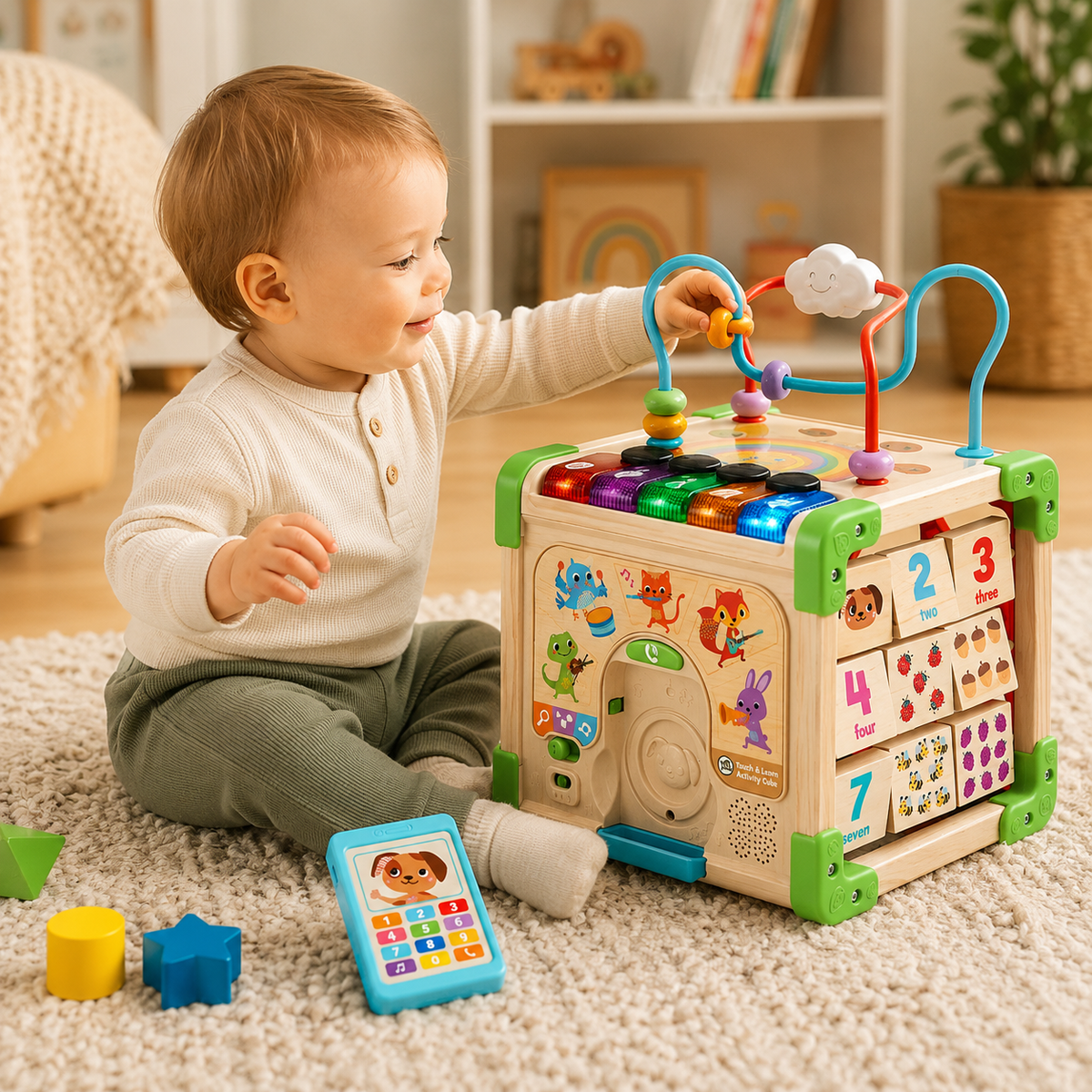Touch & Learn Wooden Activity Cube