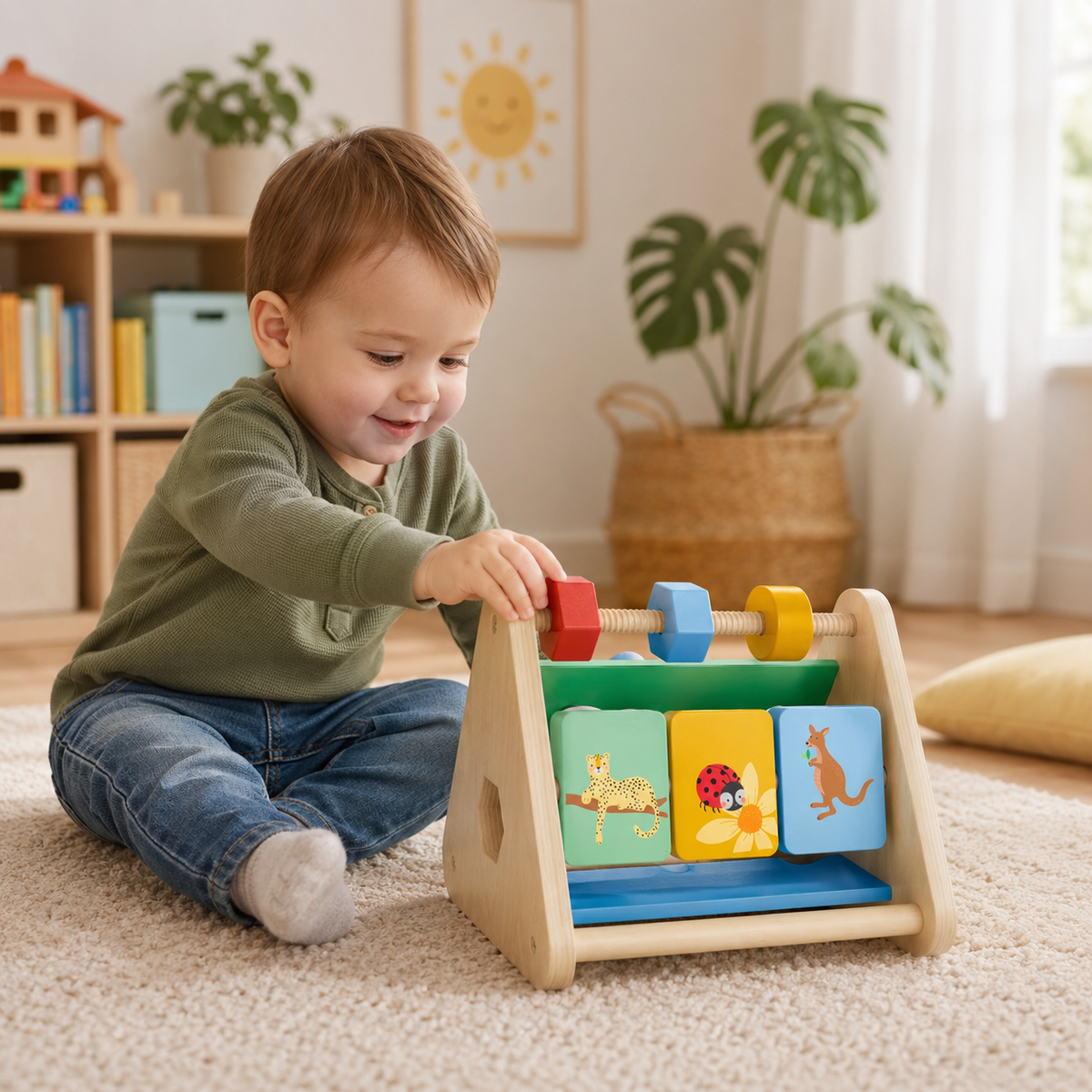 Wooden 3-Sided Activity Triangle