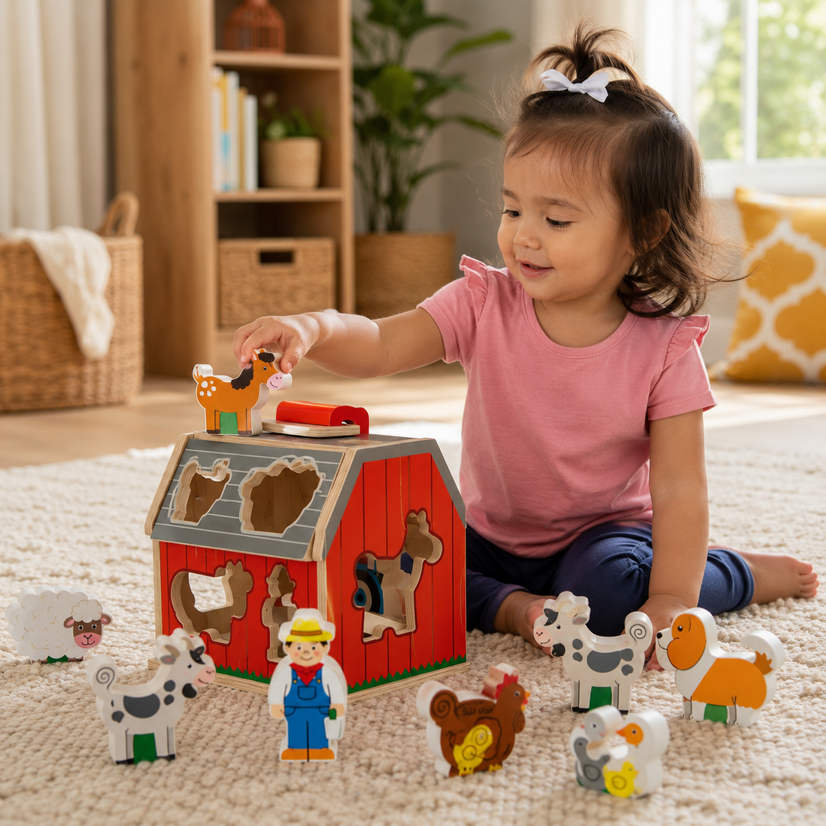 Wooden Take-Along Sorting Barn