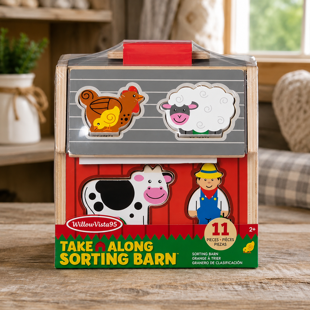 Wooden Take-Along Sorting Barn