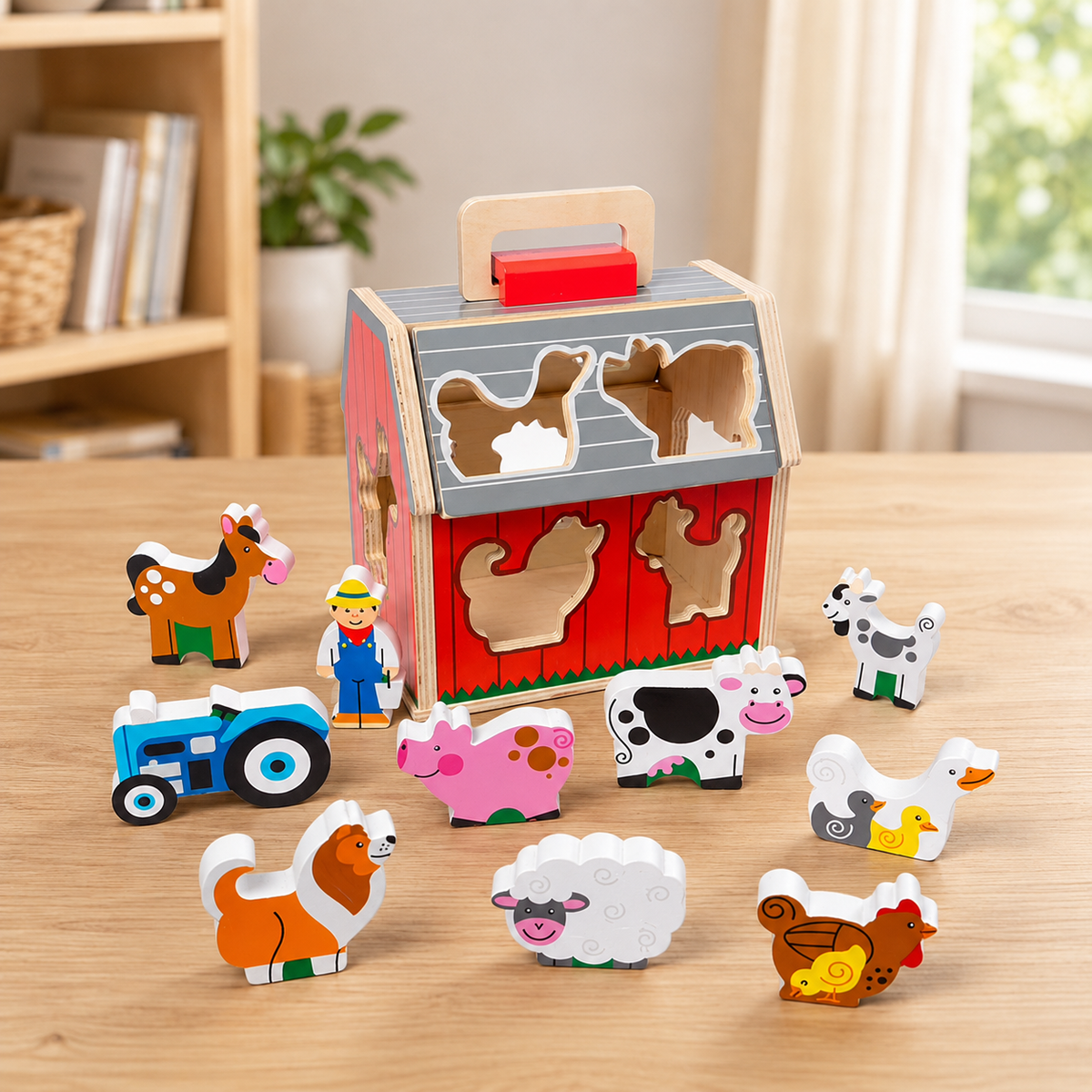 Wooden Take-Along Sorting Barn