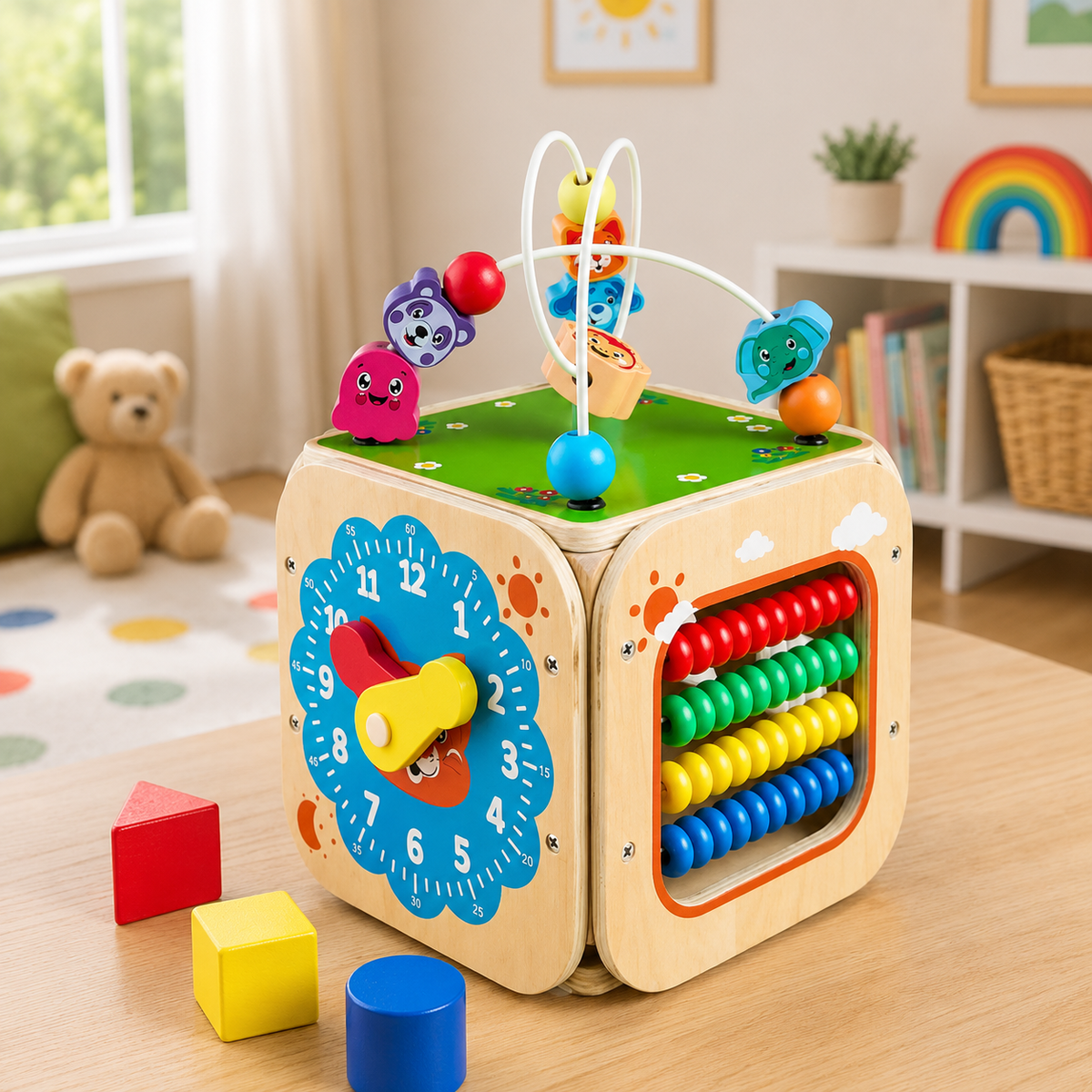 Wooden Activity & Sorting Cube
