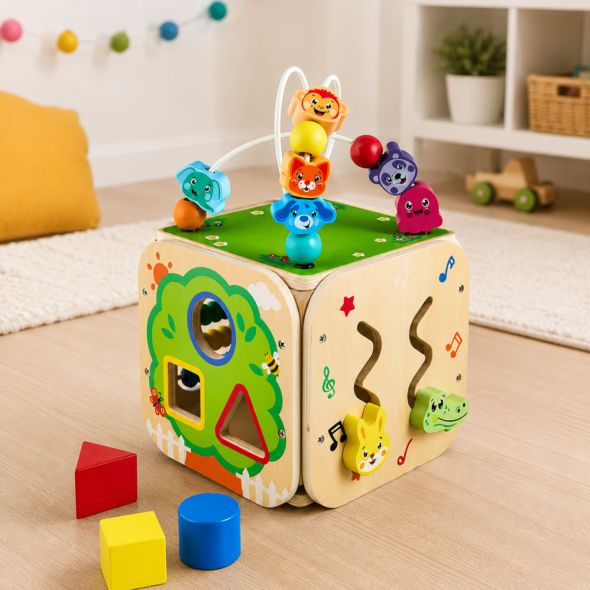 Wooden Activity & Sorting Cube