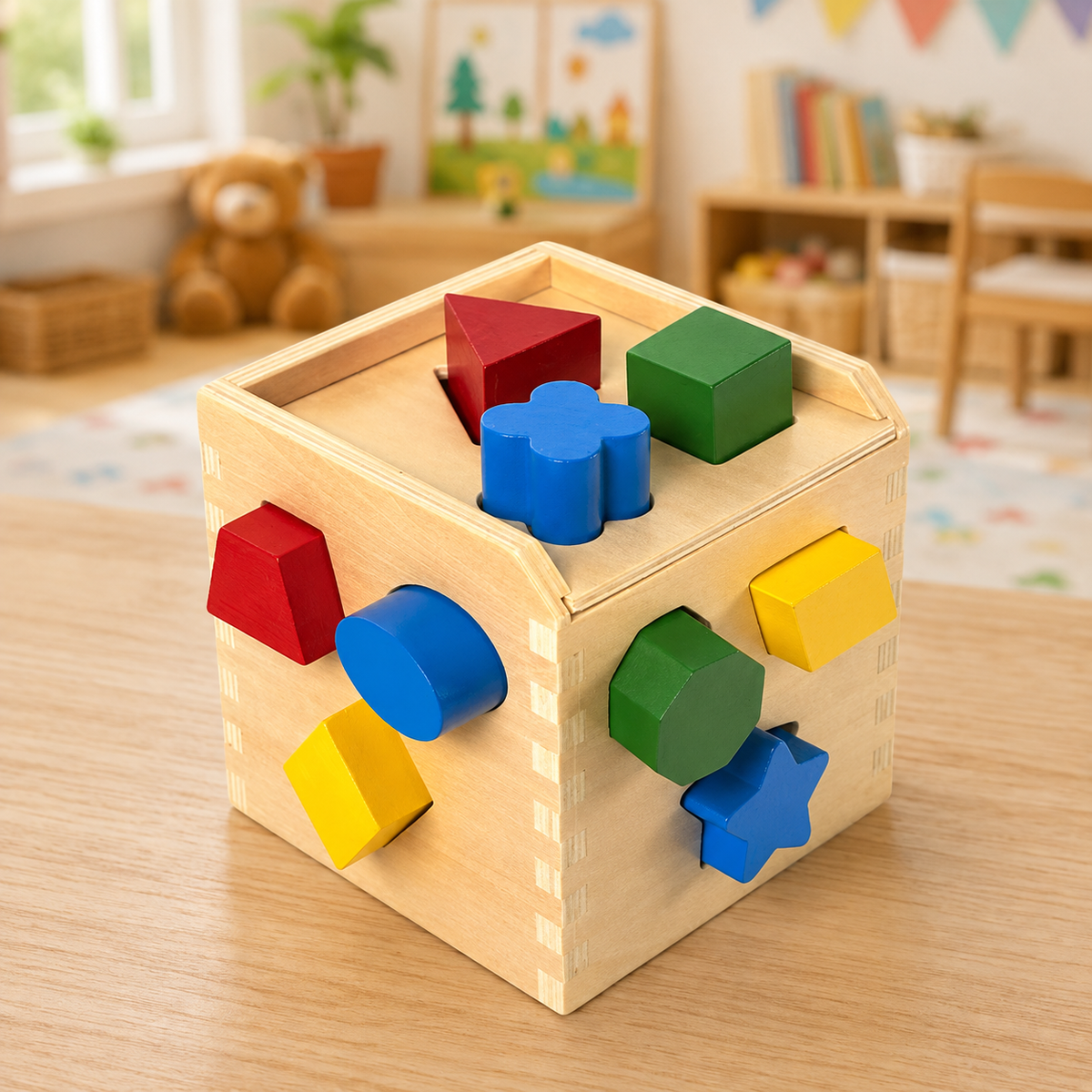 Classic Wooden Shape Sorting Cube