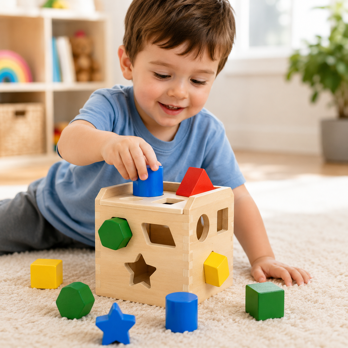Classic Wooden Shape Sorting Cube